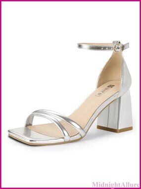 Women's Strappy Chunky Block Heels Square Toe Heeled Sandals